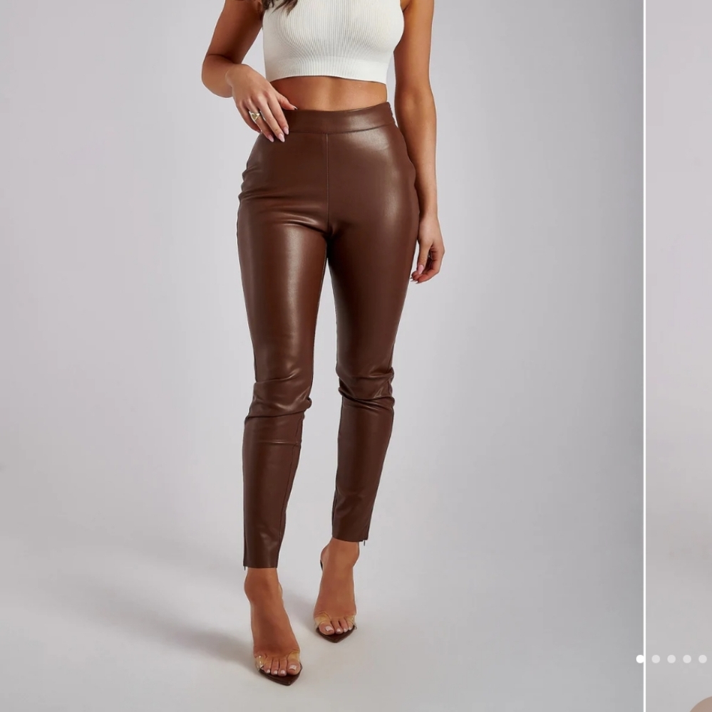 Meshki faux leather leggings